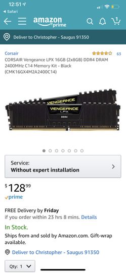 Corsair RAM lpx 16gb 2x8gb 2400mhz
