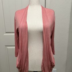 Maurices Pink/Coral Drape Cardigan - Size Large