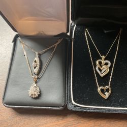 4 Gold Necklace With Diamonds