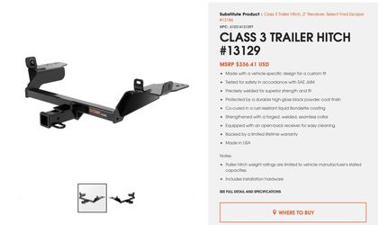 Ford Escape Hitch in original package