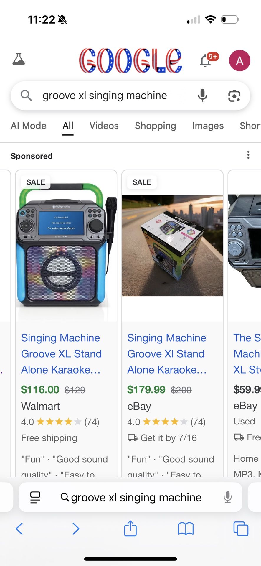 Groove XL, singing machine karaoke