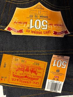 NWT Levi's 501 Shrink-To-Fit Jeans - Men's Size 36x32 Rigid Indigo