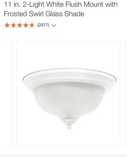 11 in. 2-Light White Flush Mount with Frosted Swirl Glass Shade