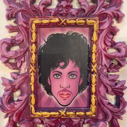CUSTOM PAINTED FRAME PURPLE PRINCE 7x11 PRINT