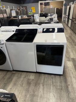 LG - 5.5 Cu Ft Extra Large Capacity Top Load Washer With AI Sensing & 7.3 Cu Ft Electric Dryer Laundry Pair In Alpine White 🔌
