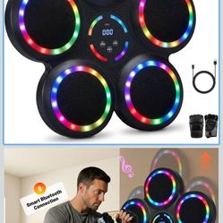 Music Boxing Machine, Smart Wall Mounted Music Punching Machine for Adults, Interactive Boxing Training Equipment with Gloves for Home, Office and Gym