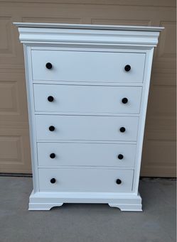 White 5 Drawers