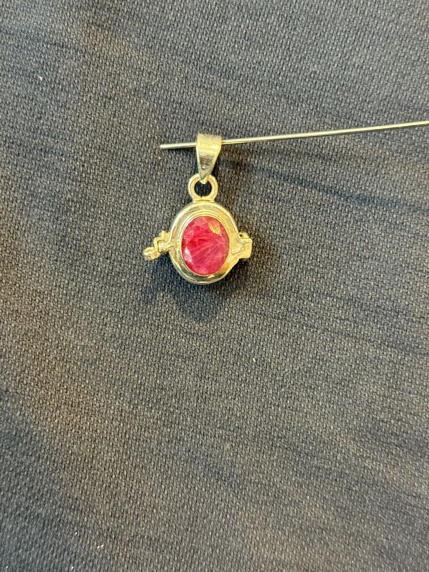 Sterling Silver Ruby Poison Pendant New
