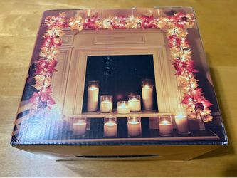9.1FT Lighted Fall Leaf Garland – 50 Warm Lights, Plug-In