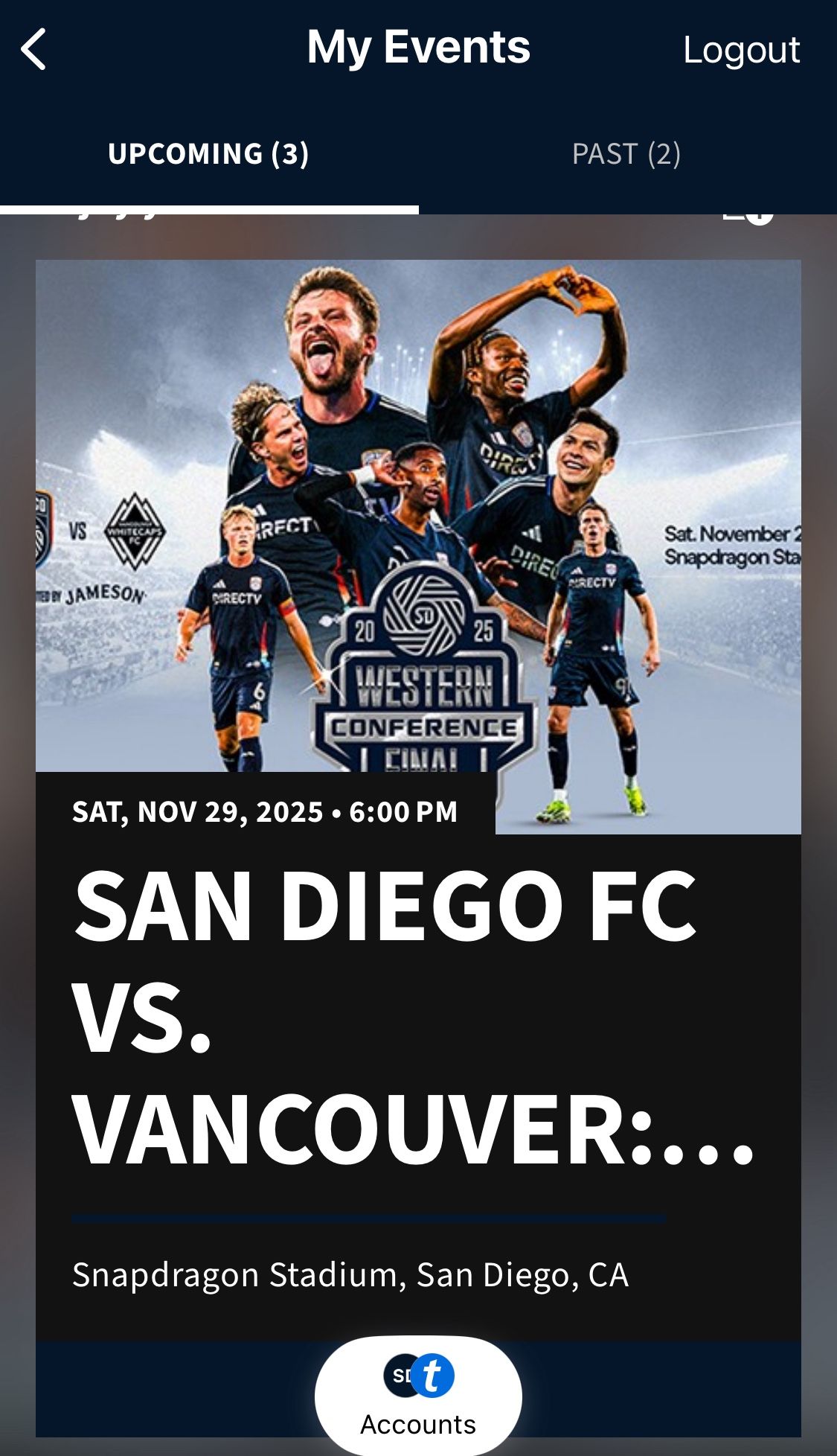 80$ San Diego FC Vancouver tickets In 300 Level 