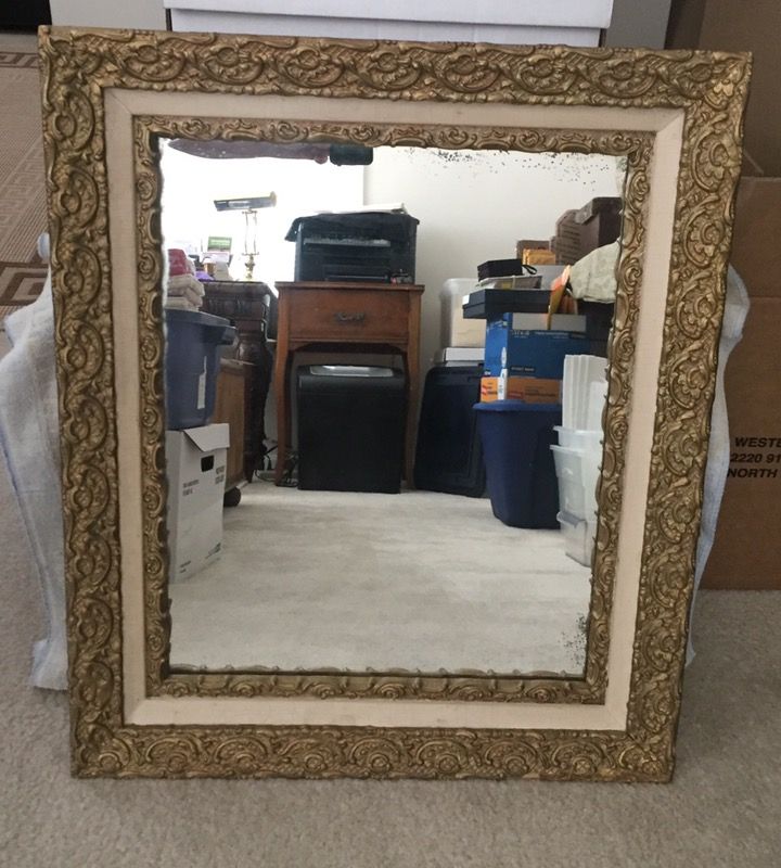 Antique gold frame mirror