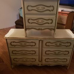 Dresser, with mirror & night stand