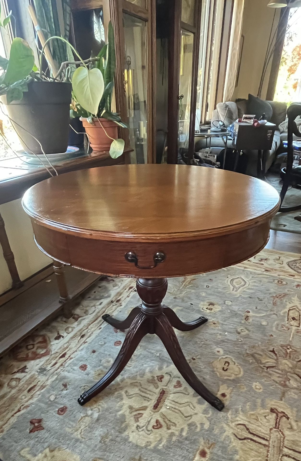Mid 20th Century Mersman Furniture Federal Style Mahogany Drum  Table