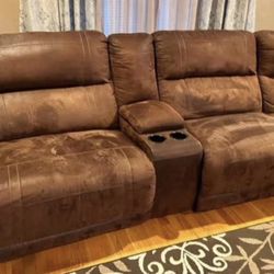 Microfiber sectional (brown)