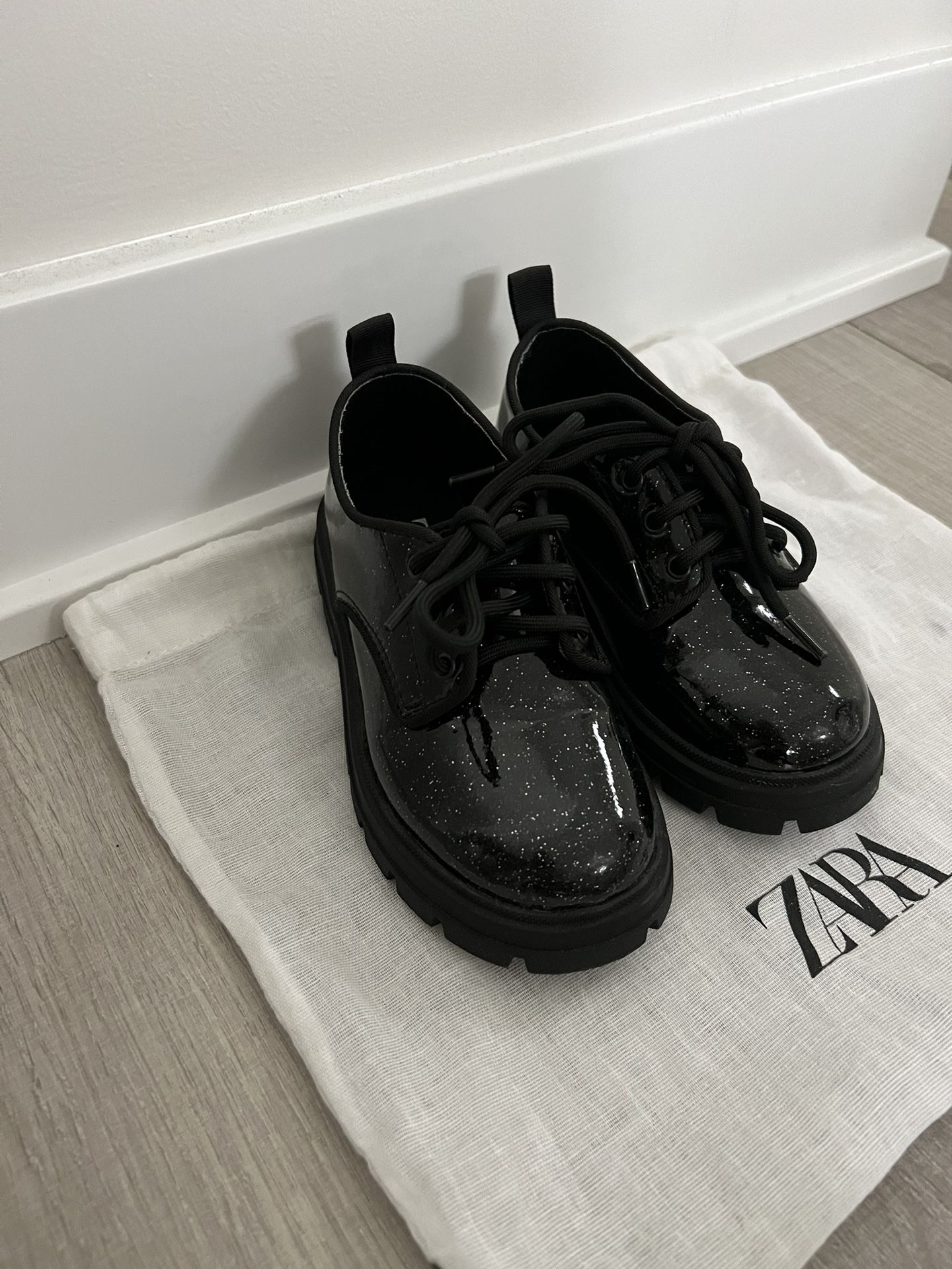 Zara Shimmery Derby Shoes