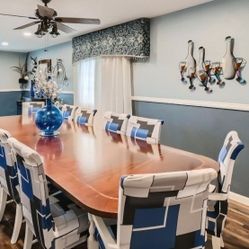 Solid Wood Table  With 12 Chairs