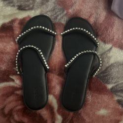 Black sparkly strap Sandals