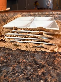 FOH square white Porcelain sauce dish