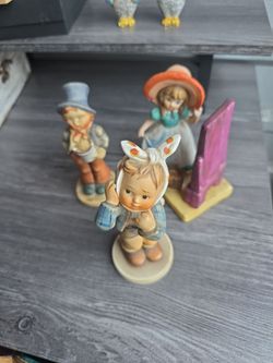 Hummel-Style Ceramic Child Figurines Set of 3