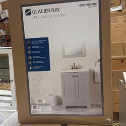 25 in. Single Sink Pearl Gray Bath Vanity with White Cultured Marble Top (Assembled)