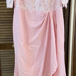 Size 18 New Pink Mother Of Bride Dress With Train