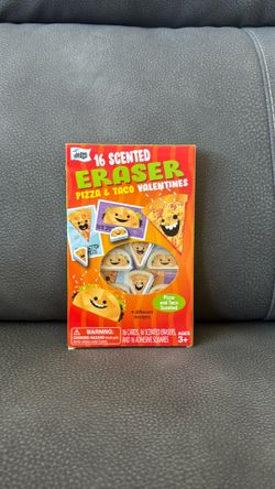 New Sealed Mello Smello 16 Scented Pizza & Taco Erasers & Valentine Cards