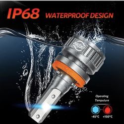 9005 H11/H8/H9 LED Headlight Bulbs, 15000 Lumens 500% Brighter LED Headlights, 6000K Cool White LED Headlights Conversion Kit, IP68 Waterproof, Pack