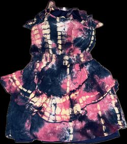 Truly Me by Sara Sara size 10 purple and pink tie-dye strap dress.