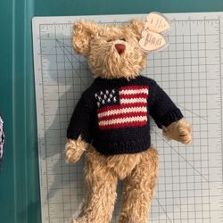 Ty Bear Grant With USA Flag Sweater & Movable Limbs