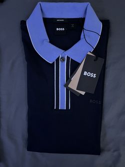 Boss Collar Shirt Dark Blue And light Blue Size M