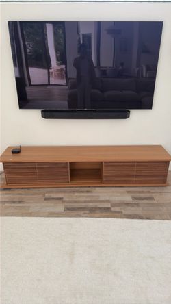 Low-Profile Wood TV Media Console