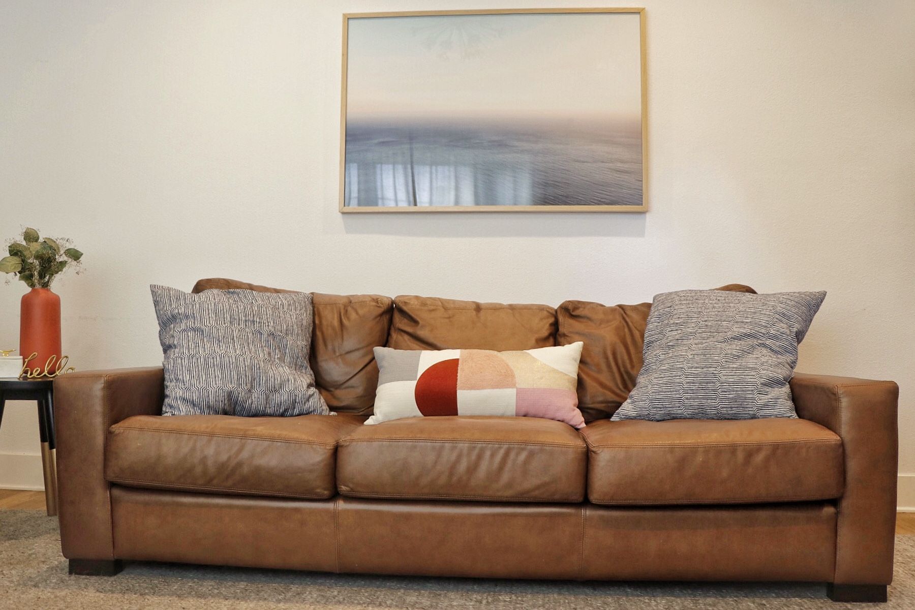 Pottery Barn Townsend Square Arm Leather Sofa
