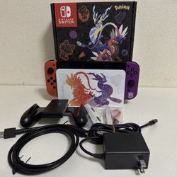 POKEMON EDITION NINTENDO SWITCH OLED with 120 SWITCH GAMES INSTALLED