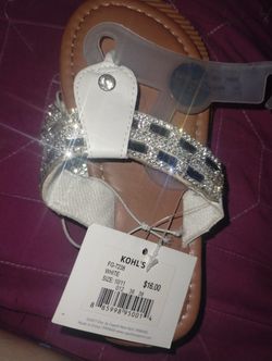 Brand New White Shinny Sandals Size 10/11