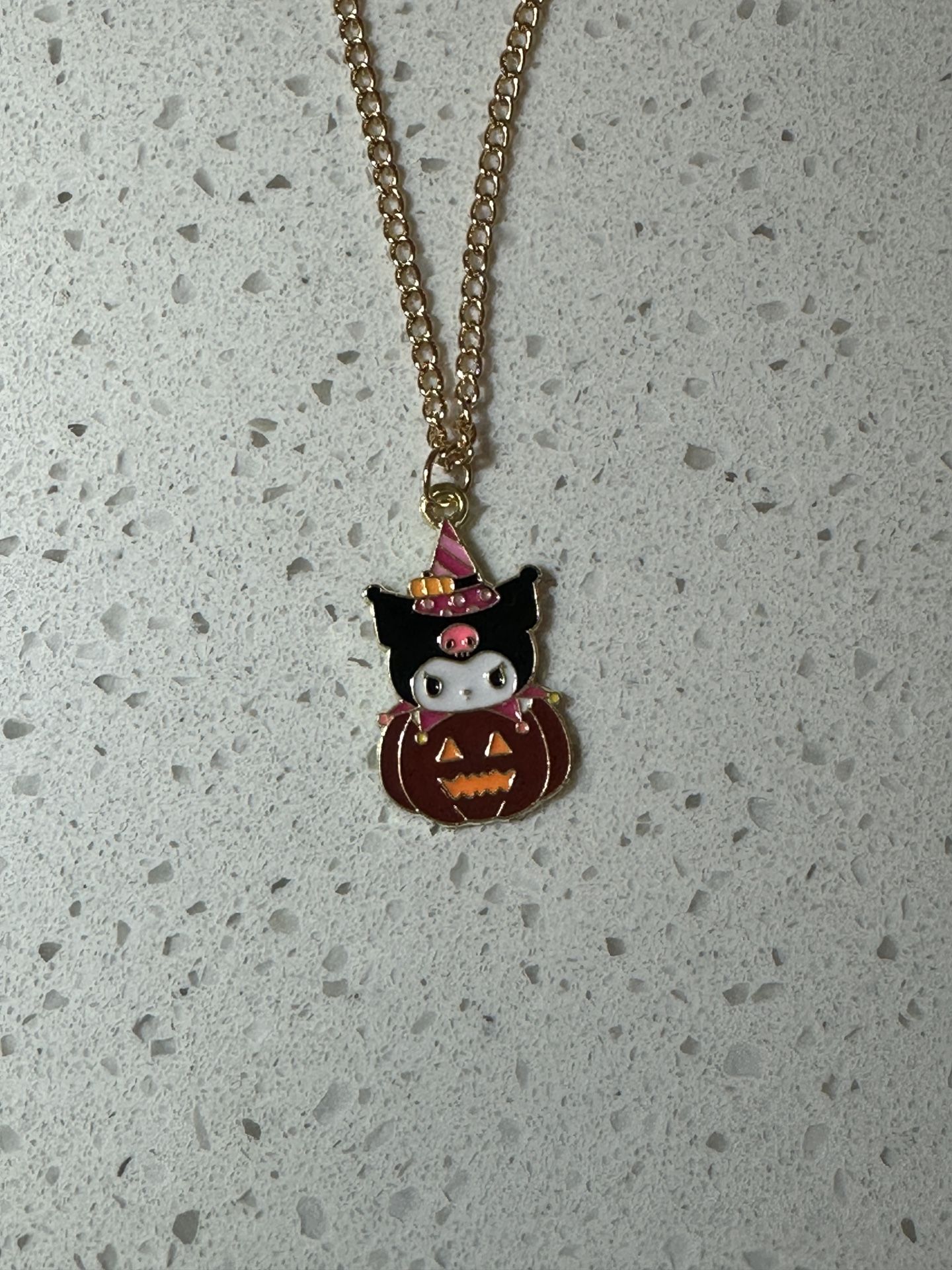 Sanrio Hello Kitty Halloween Pumpkin Necklace Anime Character My Melody Kuromi Funny My Melodys Cartoon Fashion Decoration Gifts