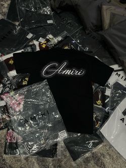 Amiri Crystal Script Logo Black T-Shirt