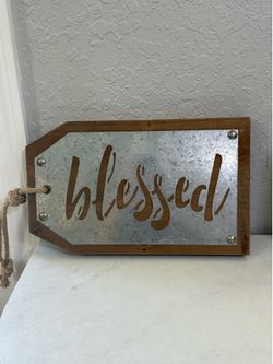 Wooden / Aluminum Blessed Wall Decor