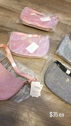 Pink & Silver glitter Lululemon shoulder bag