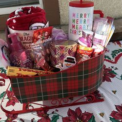 Extra Large Sleigh Filled With Bath & Body Works Products 