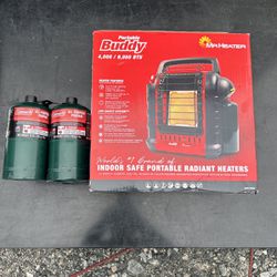 New Mr Heater With Two Coleman All Purpose Propane