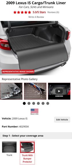 2006 - 2012 Lexus Is250 Is250c Is350 Weathertech Trunk Mat With Bumper Cover