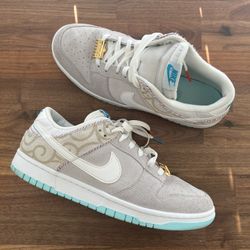 Size 10.5 Men’s- Nike Dunk SE Low Barber Shop - Grey