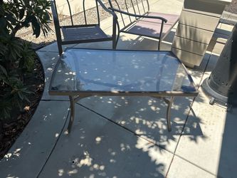 Outdoor Glass Top Patio Coffee Table