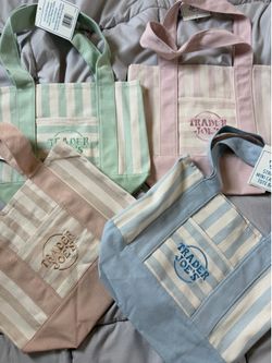 Trader joe’s striped mini tote bags