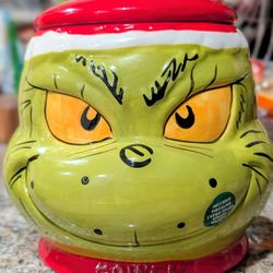 Dr Seuss The Grinch Holiday Cookie Jar Classic Xmas Kitchen Kitsch Art Serving