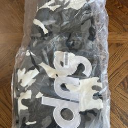 Supreme Satin Applique Sweatpant (SS26) Snow Camo Size Medium