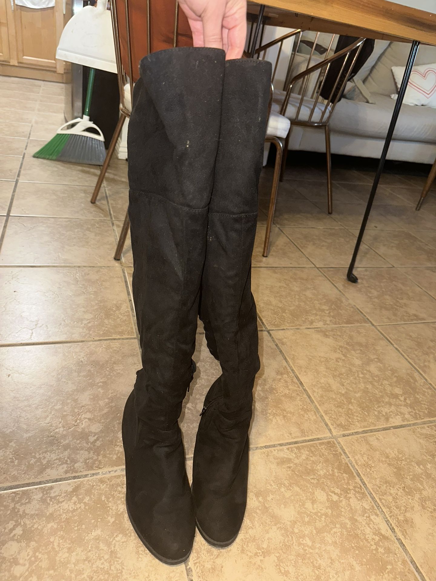 Black Thigh High Boots