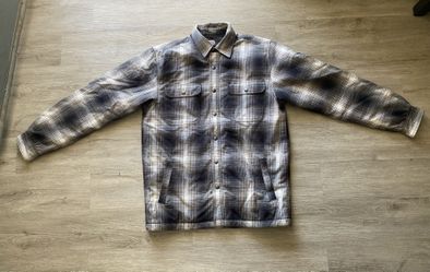 Carhartt 103353 039 Gray Plaid Sherpa Lined Flannel Shirt Jacket Size Medium