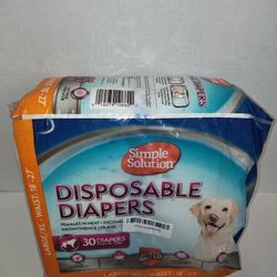 Simple Solution Disposable Dog Diapers Large L / XL 30 Ct Female In Heat Travel