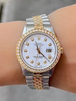 Rolex 36mm Preowned DateJust White Diamond Dial Quickset